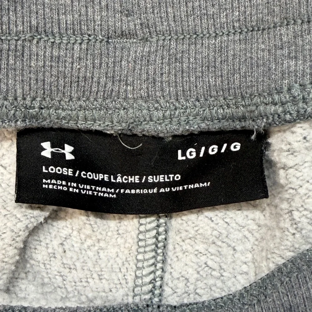 Under Armour Mens Rival Fleece Joggers Gray Loose Fit Sweatpants Large 1293